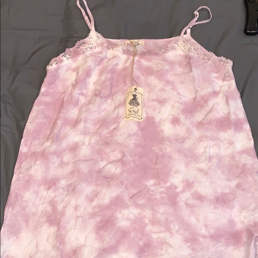 Lavender tie dye adjustable tank top by easel